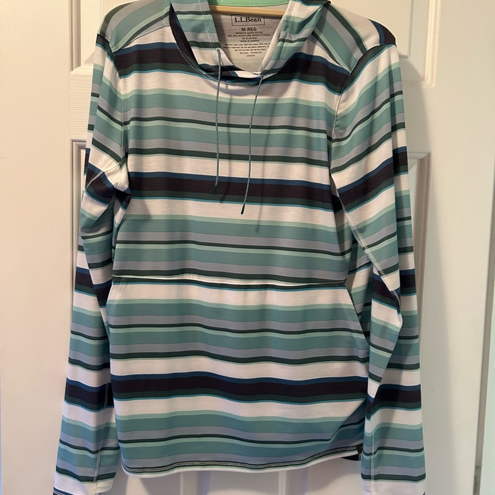 L.L.Bean Striped Sun Protection Long Sleeve Hoodie
